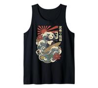Panda Surfeando En Las Olas Japonés Camiseta sin Mangas