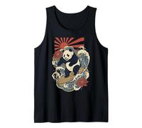 Panda Surfeando En Las Olas Japonés Camiseta sin Mangas