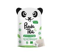 Panda Tea - Green Energy | Té Verde Energizante | Mezcla de Té Verde, Yerba Mate y Guaraná | 28 Bolsitas de Algodón Ecológicas | Ingredientes Ecológicos | Sabor Naranja, Vainilla y Hierba de Limón