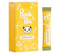 Panda Tea - Hojicha Ecológico en Sticks | 10 Sticks de Hojicha en Polvo | Té Verde Japonés Tostado para Llevar | 100% Natural y Certificado Ecológico | Polvo Fino para Lattes (Cúrcuma y Jengibre)