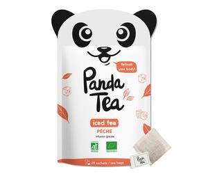 Panda Tea - Ice Tea Detox, té helado, infusión en frío - Sabor melocotón, hibisco, vainilla - Certificado orgánico - 28 bolsas de algodón - Idea de regalo para mujer y cumpleaños