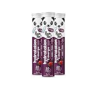 Panda Tea - Pastillas de Hidratación y Energía | Grosella Negra y Fresa | Pack de 3 x 20 Pastillas Sin Azúcar | Electrolitos para una Hidratación Óptima | Ideales para el Deporte y el Día a Día