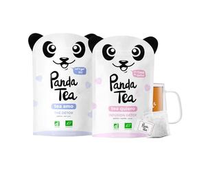 Panda Tea - Thé Minceur et Infusion Detox Bio - Nouveaux parfum Brule Graisse, Coupe Faim, Draineur, Slim Fit, Tisane à Froid ou Chaud ou Glacée - Certifié Biologique - Cure 56 Sachets Coton