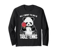 Panda Tenis de Mesa All I Want To Do Is Funny Bear Player Manga Larga