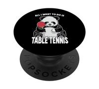 Panda Tenis de Mesa All I Want To Do Is Funny Bear Player PopSockets PopGrip Adhesivo