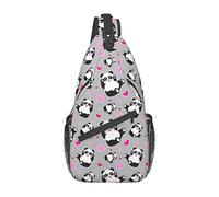 Panda Theme Sling Bag Crossbody Mochila Hombro Cofre Bolsas Viaje Senderismo Mochila para Hombres Mujeres