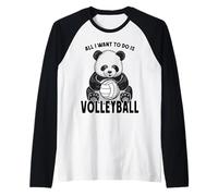 Panda Volleyball, Todo lo Que Quiero Hacer es un Lindo Jugador de Osos Camiseta Manga Raglan