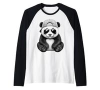 Panda with Sunglasses Graphic Motif Animal Funny Panda Bear Camiseta Manga Raglan
