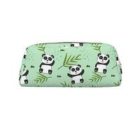 Panda y hojas de bambú patrón de PVC estuche organizador de papelería bolsa de la pluma caja portátil lápiz bolsa para la oficina, color, 5.0cm*10.5cm*20.5cm, Estuche para lápices