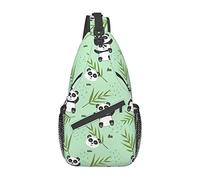 Panda y Hojas de bambú Patrón Sling Bag Senderismo Mochila Crossbody Hombro Mochila Travel Chest Pack para Hombres Mujeres