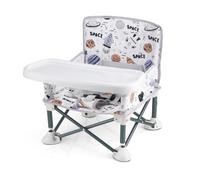 PandaEar Asiento portátil para bebé de viaje, plegable compacto con correas para uso en interiores y exteriores, ideal para camping, playa, césped, niños pequeños, niños, niñas, universo gris