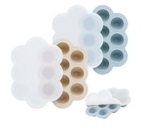 PandaEar Juego de 2 Bandejas para Congelar Comida de Bebé con Tapas, Molde de Silicona para Alimentos de Bebé, Almacenamiento de Comida Casera, Bandeja de Cubitos de Hielo