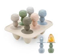 PandaEar Moldes de silicona para paletas, mini moldes para paletas de leche materna con palitos y 6 cavidades para aliviar la dentición del bebé, mordedor de leche materna congelada, moldes para