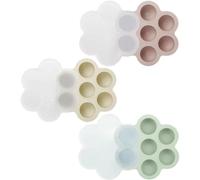 PandaEar Paquete de 3 bandejas para congelar alimentos para bebés con tapas, contenedor de almacenamiento de alimentos de bebé de silicona para alimentos caseros, frutas, purés y leche materna