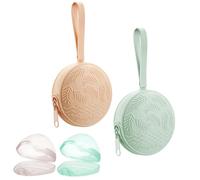 PandaEar Set de 4 Estuches para Chupetes | 2 Estuches de Viaje Portátiles de Silicona para Chupetes & 2 Contenedores Transparentes para Chupetes | Sin BPA | Accesorios Universales