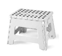 PandaEar Taburete Plegable para el Hogar, Taburete Ligero con una Altura de 19 cm para Niños, Taburete Resistente para la Cocina, Dormitorio y Baño - Blanco