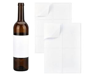 Pandahall 100 Etiquetas de Vino en Blanco 2 Tamaños Etiqueta Blanca Mate Etiquetas Adhesivas para Botellas de Vino para Imprimir Inyección de Tinta para Vino Casero Boda Cóctel Fiesta