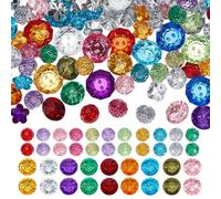 Pandahall£¬144 Cantidad botones de diamantes de imitacion de acrilico, facetas, formas mixtas, color mezclado
