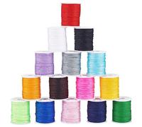 PandaHall 15 Colori 15 Rolls Hilo de Nylon para Hilo para trenzar Pulseras Collares bisuteria Nudo Chino Hilo para enfilar Abalorios Manualidades DIY 0.8mm