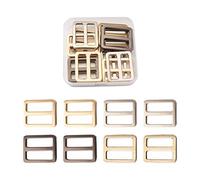 Pandahall 16 hebillas deslizantes de metal de 1 pulgada Tri-Glide correas correas ajustables hebillas para correa Keeper bolsa de cuero bolsas de cinturón (4 colores)