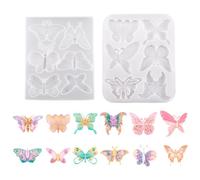 PandaHall 2 unidades Moldes de Silicona con Colgante de Mariposa Alas de Hada Moldes de Fundición de Resina Insectos Molde de Resina UV para Manualidades de Epoxi Fabricación de Joyas