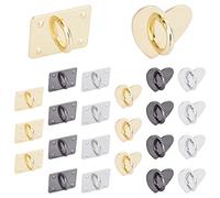 PandaHall 24 unids Anillo de Dedo del teléfono Celular, corazón y Forma Cuadrada, Adhesivo de Metal para teléfono con Agarre Dedo Soporte Universal para teléfono sujetacargas Ganchos Accesorios