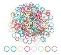 PandaHall 240 Anillos de Salto de 10mm de 8 Colores para Joyería, Enlaces de Conexión de 18 Calibres Sin Soldar para Pulseras