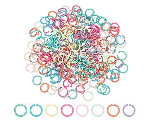 PandaHall 240 Anillos de Salto de 10mm de 8 Colores para Joyería, Enlaces de Conexión de 18 Calibres Sin Soldar para Pulseras