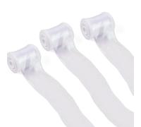 PandaHall - 3 rollos de cinta iridiscente de 60 mm brillante de organza con alambre, cinta decorativa blanca para envolver ropa, lazo, ramos de boda, decoración