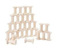 PandaHall 30 bobinas de tejido sin terminar Bobinas de hilo vacías, bobinas de madera para manualidades para hilo de bordar, cinta de pompones, manualidades y costura, 1.8 x 1.2 pulgadas
