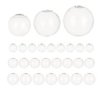 PandaHall 32 botellas de globo de vidrio mini de 20/25/30 mm, bola hueca, botella de bola de vidrio, cubierta de cúpula de cristal, pendientes, fabricación de manualidades