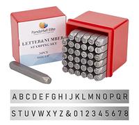PandaHall 36 piezas Juego de sellos de metal con letras y números, 1/4 pulgada 6 mm Alfabeto A-Z y número 0-9 y símbolo para imprimir en joyas de metal Cuero Madera