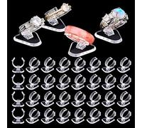 PandaHall 36pcs Expositores de Anillos, Mini Expositor de Joyería con Titular de Anillos de Plástico para la Venta de Anillos de Joyería Anillos de Dedo Individual Expositores para Joyería, Claro