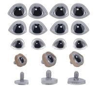 Pandahall 40 Juegos de Ojos de Seguridad 3D 3 Tamaños para Manualidades con Arandelas de Pestañas Ojos de Perro Gatos Ojos de Ganchillo Rellenos para Amigurumi de Peluche Manualidades