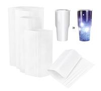 PandaHall 40 Piezas de sublimación Shrink Wrap Mangas de Transferencia de Calor Shrink Film Shrink Wrap Bolsas de Envoltura de película retráctil Blanca para Vasos, Tazas, Tazas y Espacios
