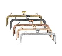 PandaHall 5PCS 7.9 "/ 20CM Monedero con Marco de Metal DIY Craft Kiss Broche Cerradura Diseño Cuadrado Bolsa Embrague Monedero Marcos para Mujeres Niñas Multicolor