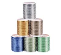 PandaHall - 6 rollos de cordones trenzados de poliéster de 1,5 mm, cuerda trenzada decorativa, cuerdas de hilo para cortinas, alzapaños, bolsas colgantes, cordones para decoración del hogar