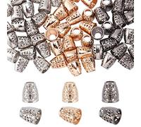 Pandahall 60 Cuentas Huecas de Extremo de Cordón de Campana 3 Colores Tapón de Campana de Hierro de 13 X 11.5 mm Cierre de Cuerda Cónico para Cordón de Borla Suéter Pantalones Sudadera Joyas