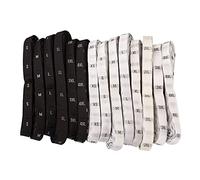 Pandahall 7000 etiquetas de tamaño de costura, cinta tejida, tamaño XS - 4XL, etiquetas de ropa para tejer, acolchar, coser ropa, color blanco y negro
