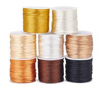 PandaHall 8 Rollos de Nailon con Cuerda de Satén, 2mm Cuerda de Alambre Trenzado de Nailon con Cuerda de Knotting China Kumihimo Macrame Thread Surtido para Pulseras de Amistad Artesanías Adorno