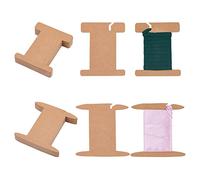 PandaHall 80 carretes de cinta, 2 estilos, bobina plana, bobina de hilo de papel kraft, organizador de tarjetas, soporte de hilo para manualidades, hilo de algodón, almacenamiento de costura