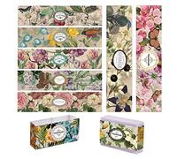 PandaHall 90 envoltorios de jabón de flores vintage 9 estilos cinta de etiquetas para manualidades, etiquetas verticales, fundas para barras de loción jabón hechas a mano envoltura de regalo de baño