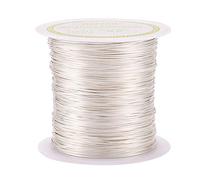 PandaHall Alambre de cobre resistente al deslustre de 125 pies, calibre 26, alambre de manualidades para hacer joyas (plata)