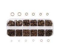 Pandahall - Anillas de hierro abiertas de varios tama os (4-10 mm), sin n quel, chapadas en bronce antiguo, sin soldar, para hacer joyas, pulsera