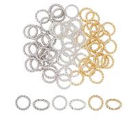 Pandahall Anillo de Salto Soldado Cerrado 60 Piezas de 3 Colores de Latón Anillo de Salto Chapado en Oro de 24 Quilates Anillos en O de Conectores Pendientes Collares Colgantes para Hacer Joyas