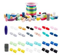 Pandahall Break Away Juego de 40 Hebillas de Cierre de Seguridad 20 Estilos Conectores de Barril de Cuentas de Plástico con 10m Cuerdas de Nailon Coloridas para Collares Pulseras Manualidades