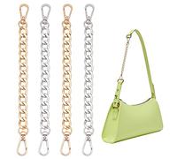 PandaHall Cadena de Aluminio de 4 Filamentos para Bolso, Accesorios y Correa de Repuesto, Extensión con Cierres Giratorios para Monedero, Cartera y Embrague