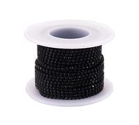 PandaHall Cadenas de copas de cristal de 10 yardas de 2mm cadena de garra de corte negro, cadenas de strass de diamantes de imitación de latón para suministros de boda manualidades de joyas