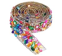 PandaHall Cinta de cristal de 20 mm con diamantes de imitación de cristal de 20 mm con apliques de piedra artificial colorida para boda, vestido de novia, zapatos, bricolaje, 1 m/1 yarda