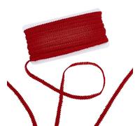 PandaHall - Cinta de encaje trenzado de ciempiés de 25 m y 8 mm, cinta decorativa de encaje para costura, poliéster, para tapicería, cortinas, disfraces, manualidades, costura, color rojo